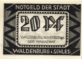 Német Birodalom /Weimari Köztársaság/ Waldenburg 1921. 20Pf + 50Pf + 75Pf 3klf db, teljes sor T:I