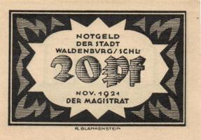 Német Birodalom /Weimari Köztársaság/ Waldenburg 1921. 20Pf + 50Pf + 75Pf 3klf db, teljes sor T:I