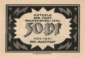 Német Birodalom /Weimari Köztársaság/ Waldenburg 1921. 20Pf + 50Pf + 75Pf 3klf db, teljes sor T:I