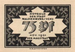 Német Birodalom /Weimari Köztársaság/ Waldenburg 1921. 20Pf + 50Pf + 75Pf 3klf db, teljes sor T:I