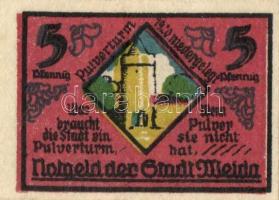 Német Birodalom /Weimari Köztársaság/ Weida 1921. 5Pf + 10Pf + 25Pf + 50Pf(2x) + 75Pf(2x) + 100Pf ös...