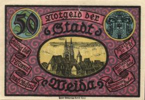 Német Birodalom /Weimari Köztársaság/ Weida 1921. 5Pf + 10Pf + 25Pf + 50Pf(2x) + 75Pf(2x) + 100Pf ös...