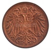 Ausztria 1896. 2h bronz műanyag kapszulában T:1- patina
Austria 1896. 2 Heller bronze in plastic ca...
