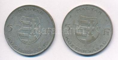 1947. 5Ft Ag "Kossuth" (2x) T:2-,3 patina Adamo F8.1