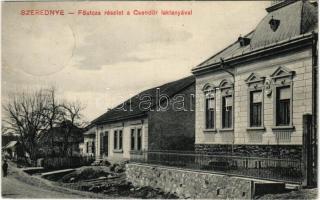 1912 Szerednye, Seredne, Serednie; Fő utca, Csendőrlaktanya / main street, gendarme barracks