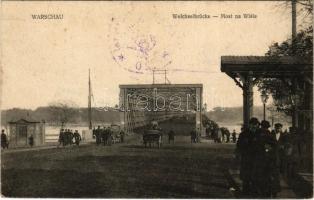 1916 Warszawa, Varsovie, Warschau, Warsaw; Weichselbrücke / Most na Wisle / Vistula river bridge + Táborifőpostahivatal 20 (EK)