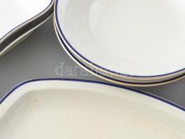 Zsolnay 8 személyes vegyes étkészlet, 1930-40 körül, kopásnyomokkal, jelzett