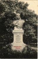 1907 Zólyom, Zvolen; II. Rákóczi Ferenc szobor / statue of Francis II Rákóczi + ZÓLYOM - ZÓLYOM-BREZÓ 98. SZ. vasúti mozgóposta bélyegző
