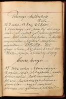 cca 1890-1910 Kézzel írt szakácskönyv, benne számos érdekes korabeli recepttel. Egészvászon-kötésben...