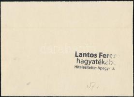 Lantos Ferenc (1929-2014): Tihany az apátsággal. Tus, papír. Hátoldalán hagyatéki pecséttel. 15x21 c...