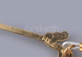 Arany (Au/14k) kapcsos tenyésztett gyöngy nyaklánc. gyönyörű nagyméretű, kerek gyöngyökkel. Jelzett....