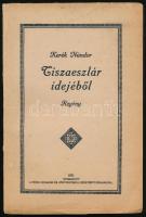 Kerék Nándor: Tiszaeszlár idejéből. Regény. (Pécs), 1925, Pécsi Irodalmi és Könyvnyomdai Rt., 244 p. Kiadói papírkötés, kissé sérült borítóval, kissé foltos, helyenként kissé sérült lapokkal, az első 36 oldalt érintő szakadásokkal. Ritka!