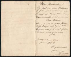 1893-1894 Kézzel írt emlékfüzet, sok bejegyzéssel