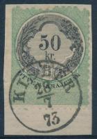 1868 50kr 1873-as KISBÉR postai bélyegzéssel / Fiscal stamp with postmark