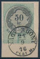 1868 50kr 1876-os NAGY-ABONY / PEST M. postai bélyegzéssel / with postmark