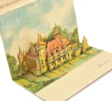 Budapest XIV. Vajdahunyad vára - modern kihajtható dimenziós képeslap. Képzőművészeti Alap / modern ...