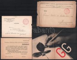 1932 Országos Gárdonyi Géza Szoborbizottság levelezőlapja, szórólapja, borítékkal