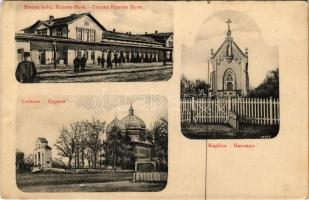 Krasne, Stacya kolej. Krasne-Busk, Cerkiew, Kaplica / railway station, church, chapel. Michal Ciokan (EK)