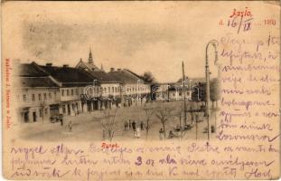 1900 Jaslo, Rynek / square, shops, market (EK)