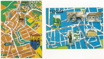 12 db MODERN térképes motívum képeslap / 12 modern map motive postcards