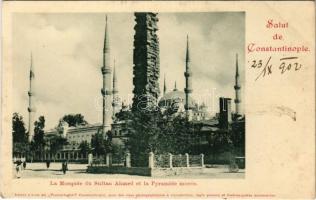 1902 Constantinople, Istanbul; La Mosquée du Sultan Ahmed et la Pyramide murée / mosque (fl)