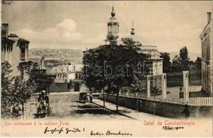 1900 Constantinople, Istanbul; Rue conduisant a la sublime Porte / street view