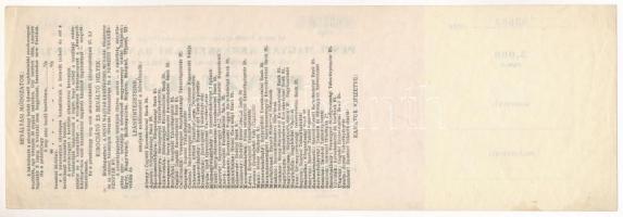 ~1926-1945. "Pesti Magyar Kereskedelmi Bank" pénztárjegy 5000P-ről, kitöltetlen, hajtatlan...