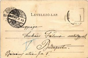 1900 Arad, Huszárlaktanya. Kerpel Izsó kiadása / K.u.K. military hussar barracks. Art Nouveau, flora...