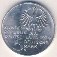 NSZK 1974. 5M Ag "Kant" T:BU