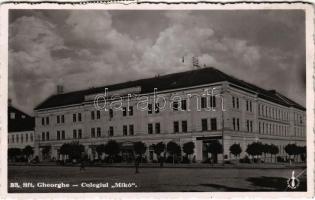 1938 Sepsiszentgyörgy, Sfantu Gheorghe; Mikó kollégium, Brassói általános takarékpénztár, Klein Fähndrich és Féder és Dr. Barabás és Sipos üzlete / colegiul / boarding school, savings bank, shops