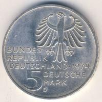 NSZK 1974. 5M Ag "Kant" T:2+