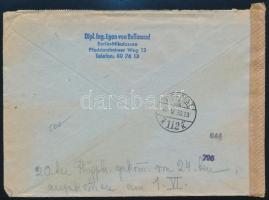 1942 Légi cenzúrázott levél Budapestre / Airmail censored cover to Hungary