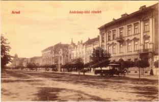 Arad, Andrássy tér, lóvasút. W.L. 491. / square, horse-drawn tram