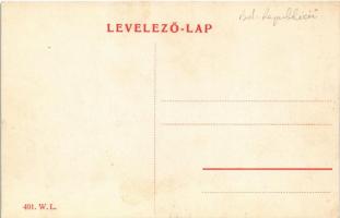 Arad, Andrássy tér, lóvasút. W.L. 491. / square, horse-drawn tram