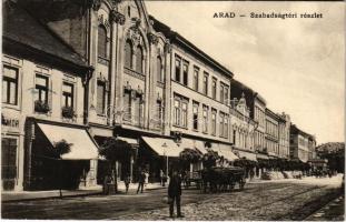 1917 Arad, Szabadság tér, üzletek. Kerpel Izsó kiadása / square, shops (EK)