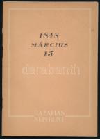 1848 március 15. Bp., 1957., Hazafias Népfront, 62+2 p.