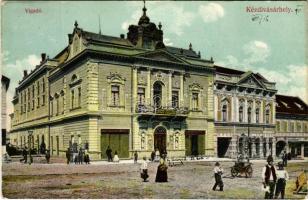 1911 Kézdivásárhely, Targu Secuiesc; Városi Vigadó, Jancsó szálloda, Kupán József, Kovács János üzlete / hotel, shops (EK)