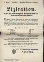 1857 Hirdetmény: lenszövet beszerzési árverés a Nyitrai Kórház javára / Tender for aquiring Linen for the Neutraer Hospital