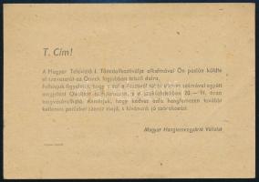 1966 Magyar Hanglemezgyártó Vállalat értesítése Táncdalfesztivál szavazat ügyében
