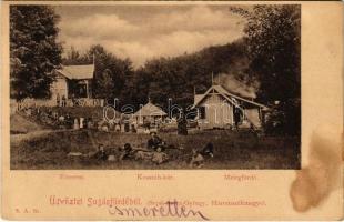 1901 Sugásfürdő, Baile Sugas (Sepsiszentgyörgy, Sfantu Gheorghe); Étterem, Kossuth kút, meleg fürdő / spa, spring source, restaurant, bath (fl)