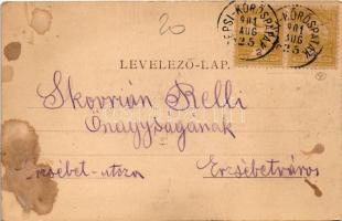 1901 Sugásfürdő, Baile Sugas (Sepsiszentgyörgy, Sfantu Gheorghe); Étterem, Kossuth kút, meleg fürdő ...