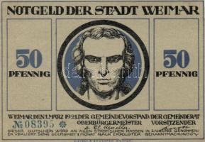 Német Birodalom/Weimari Köztársaság/ Weimar 1921. 50Pf(6x) 6klf db, teljes sor T:I
