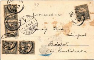 1905 Nagyszalonta, Salonta; Piac tér, Arany emléktorony, Reich Jakab és Weisz Sámuel üzlete, zsinagó...