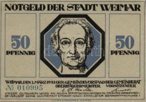 Német Birodalom/Weimari Köztársaság/ Weimar 1921. 50Pf(6x) 6klf db, teljes sor T:I