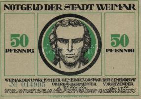 Német Birodalom/Weimari Köztársaság/ Weimar 1921. 50Pf(6x) 6klf db, teljes sor T:I