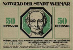 Német Birodalom/Weimari Köztársaság/ Weimar 1921. 50Pf(6x) 6klf db, teljes sor T:I