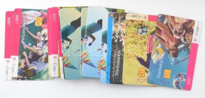 320 db használt telefonkártya, közötte 154 db kisebb példányszámú 5000-80000 db-ig