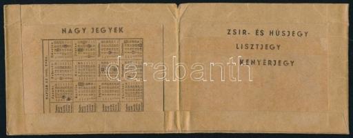 1942 Bőrerős jegyóvó, benne nyomott kártyanaptárral 11x9 cm