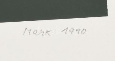 Mark (Márkus), Anna (1928-): Geometrikus kompozíció, 1990. Szitanyomat, papír, jelzett, művészpéldán...