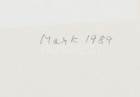 Mark (Márkus), Anna (1928-): Geometrikus kompozíció, 1990. Szitanyomat, papír, jelzett, művészpéldán...